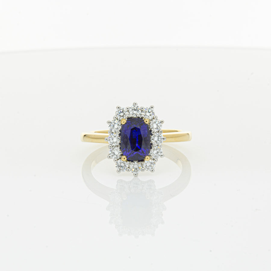 18ct Yellow Gold Sapphire & Diamond Belle Ring-Ring-Walker & Hall