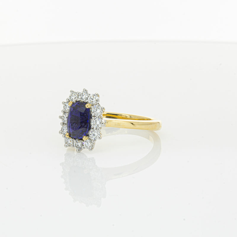 18ct Yellow Gold Sapphire & Diamond Belle Ring-Ring-Walker & Hall