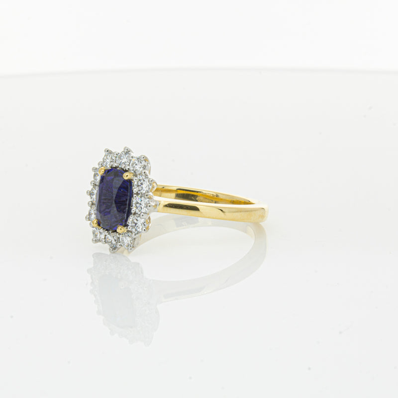 18ct Yellow Gold Sapphire & Diamond Belle Ring-Ring-Walker & Hall