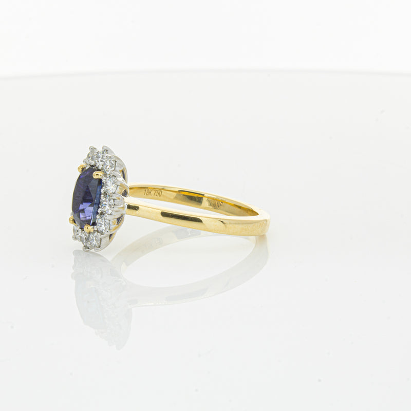 18ct Yellow Gold Sapphire & Diamond Belle Ring-Ring-Walker & Hall