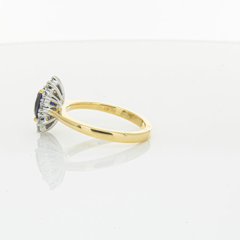 18ct Yellow Gold Sapphire & Diamond Belle Ring-Ring-Walker & Hall