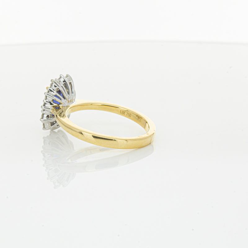 18ct Yellow Gold Sapphire & Diamond Belle Ring-Ring-Walker & Hall