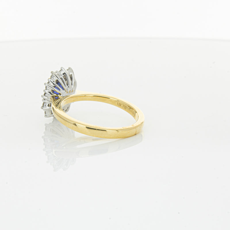 18ct Yellow Gold Sapphire & Diamond Belle Ring-Ring-Walker & Hall