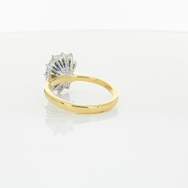 18ct Yellow Gold Sapphire & Diamond Belle Ring-Ring-Walker & Hall