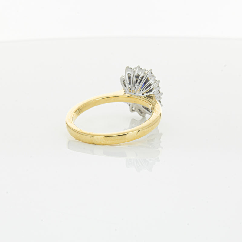 18ct Yellow Gold Sapphire & Diamond Belle Ring-Ring-Walker & Hall