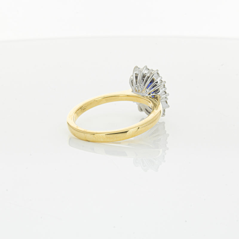18ct Yellow Gold Sapphire & Diamond Belle Ring-Ring-Walker & Hall