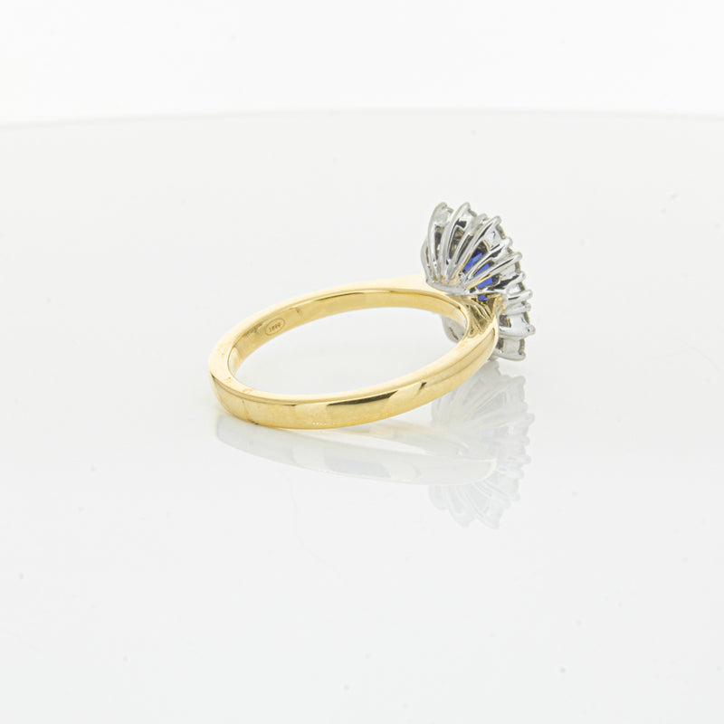 18ct Yellow Gold Sapphire & Diamond Belle Ring-Ring-Walker & Hall