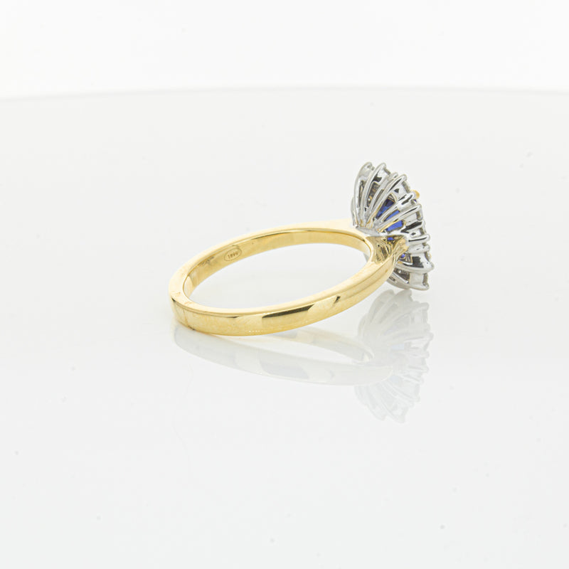 18ct Yellow Gold Sapphire & Diamond Belle Ring-Ring-Walker & Hall