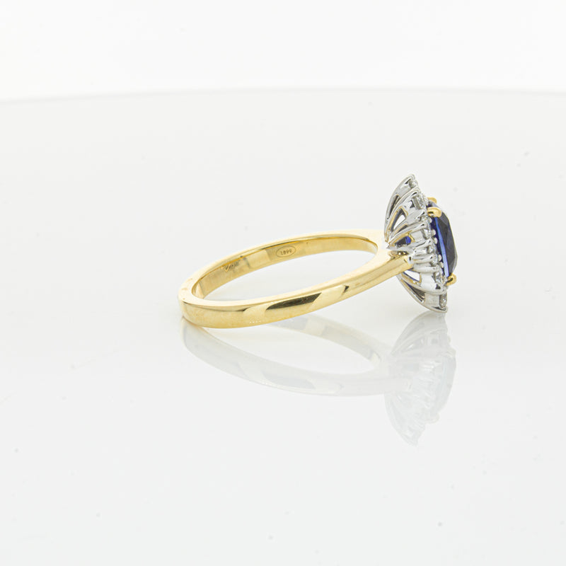 18ct Yellow Gold Sapphire & Diamond Belle Ring-Ring-Walker & Hall