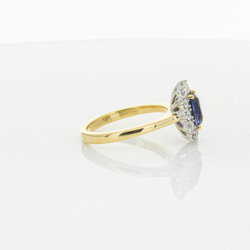 18ct Yellow Gold Sapphire & Diamond Belle Ring-Ring-Walker & Hall