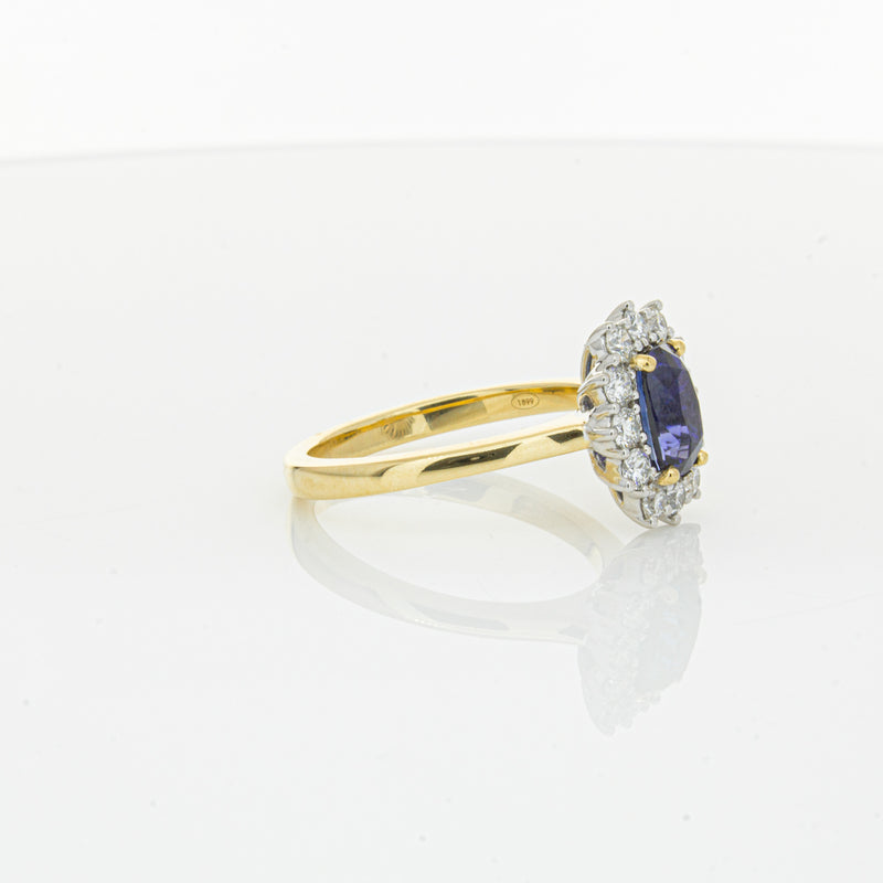 18ct Yellow Gold Sapphire & Diamond Belle Ring-Ring-Walker & Hall