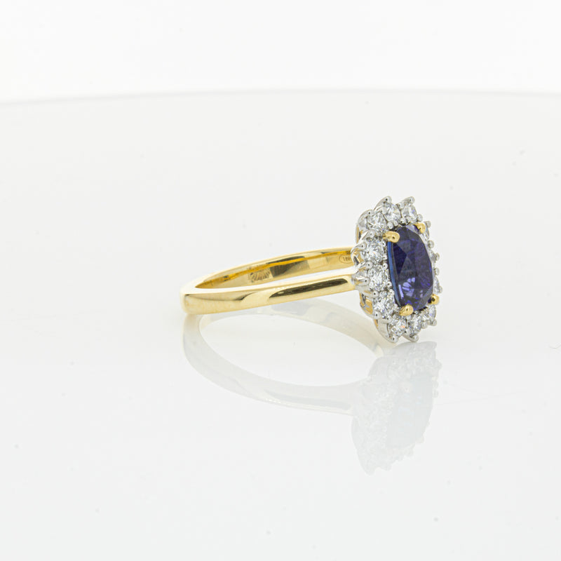 18ct Yellow Gold Sapphire & Diamond Belle Ring-Ring-Walker & Hall