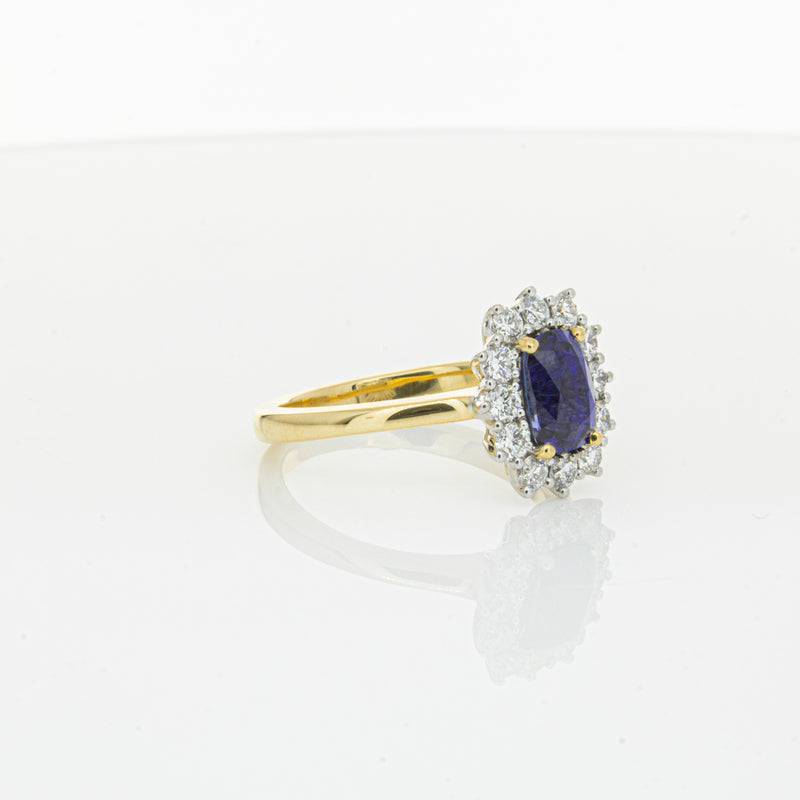 18ct Yellow Gold Sapphire & Diamond Belle Ring-Ring-Walker & Hall