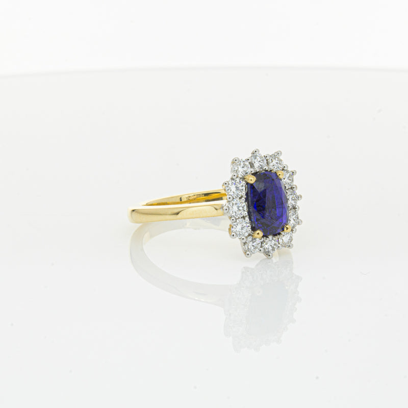 18ct Yellow Gold Sapphire & Diamond Belle Ring-Ring-Walker & Hall