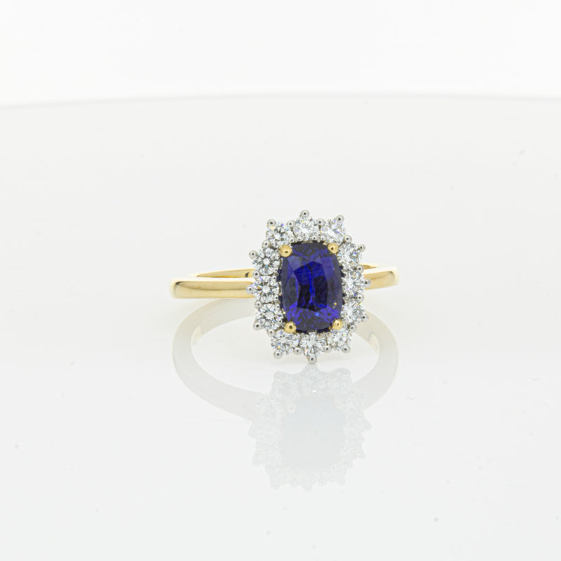 18ct Yellow Gold Sapphire & Diamond Belle Ring-Ring-Walker & Hall