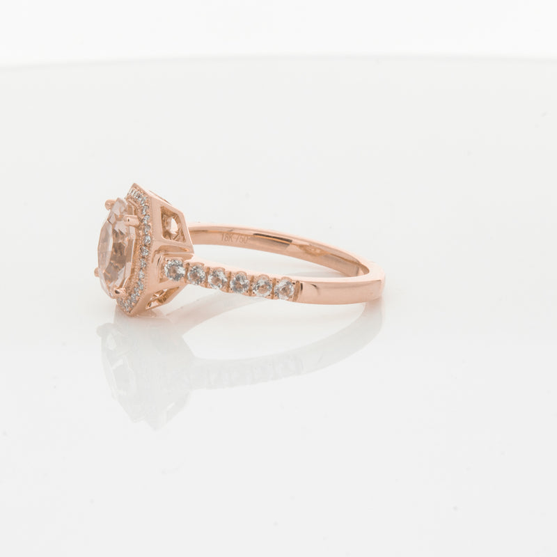 18ct Rose Gold Morganite Octavex Ring-Ring-Walker & Hall
