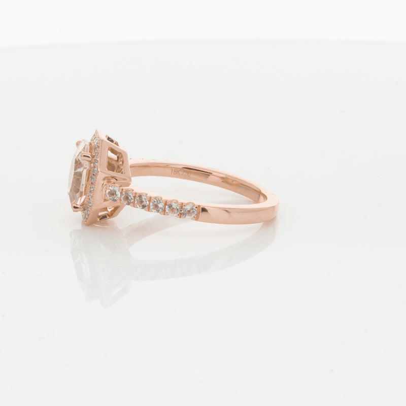 18ct Rose Gold Morganite Octavex Ring-Ring-Walker & Hall