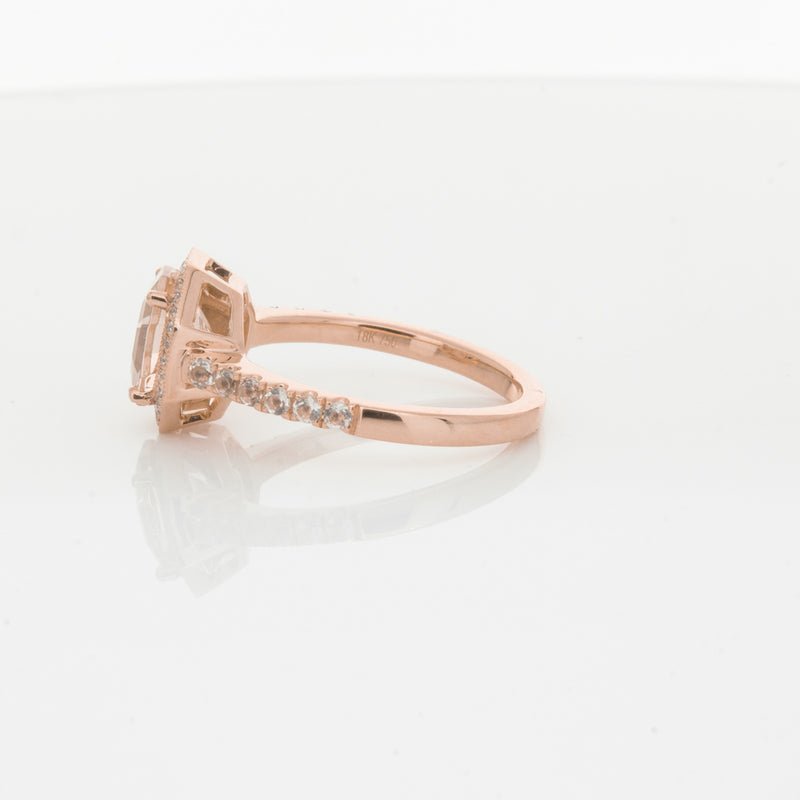 18ct Rose Gold Morganite Octavex Ring-Ring-Walker & Hall