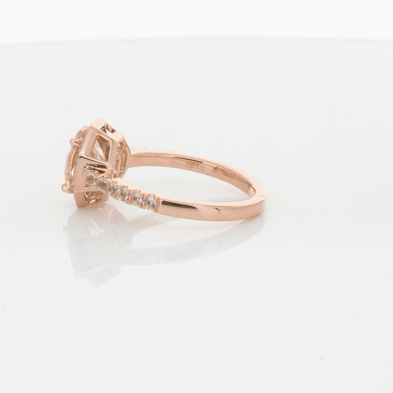 18ct Rose Gold Morganite Octavex Ring-Ring-Walker & Hall