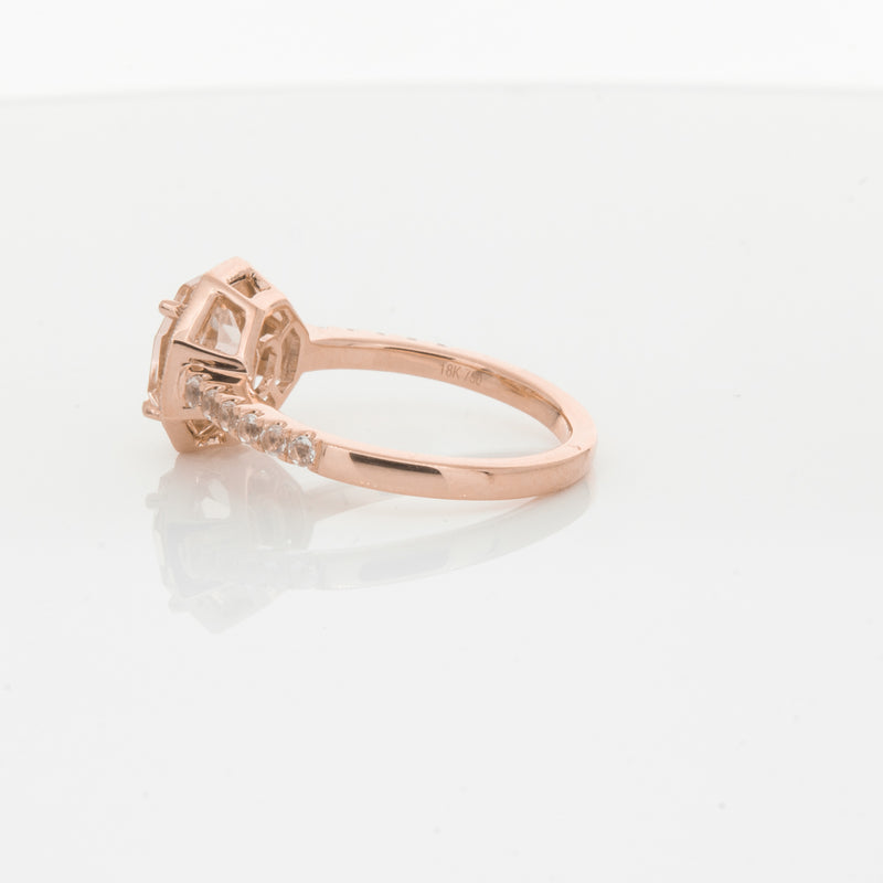 18ct Rose Gold Morganite Octavex Ring-Ring-Walker & Hall