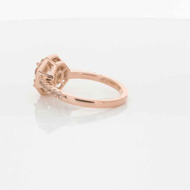 18ct Rose Gold Morganite Octavex Ring-Ring-Walker & Hall