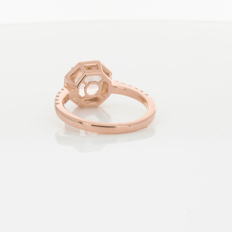 18ct Rose Gold Morganite Octavex Ring-Ring-Walker & Hall