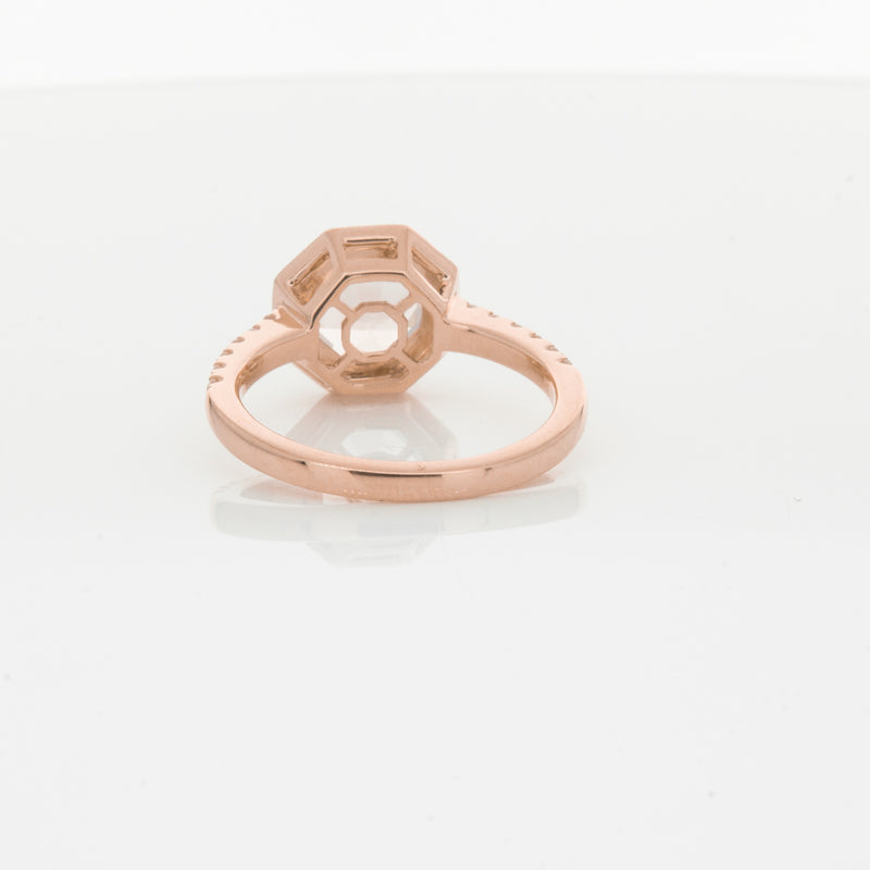 18ct Rose Gold Morganite Octavex Ring-Ring-Walker & Hall