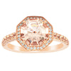 18ct Rose Gold Morganite Octavex Ring-Ring-Walker & Hall
