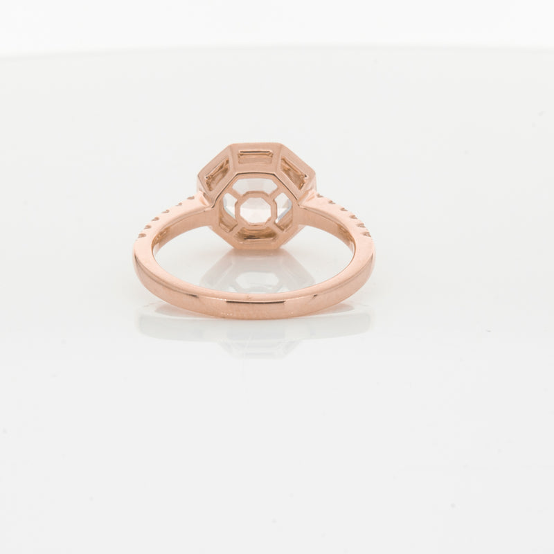 18ct Rose Gold Morganite Octavex Ring-Ring-Walker & Hall