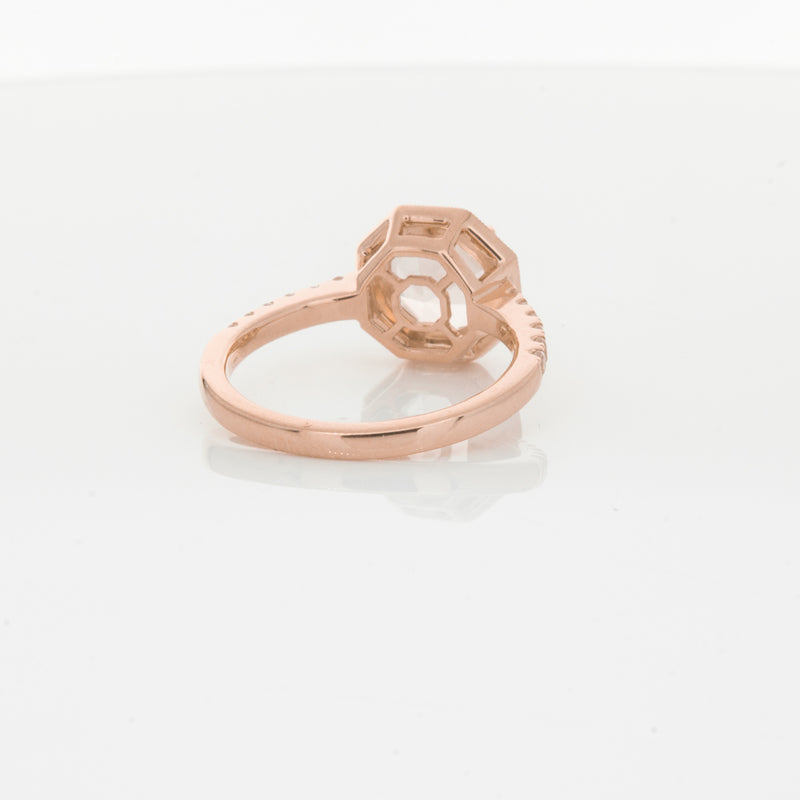 18ct Rose Gold Morganite Octavex Ring-Ring-Walker & Hall