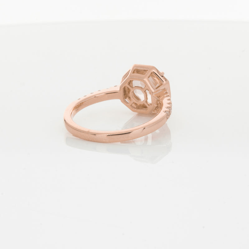 18ct Rose Gold Morganite Octavex Ring-Ring-Walker & Hall