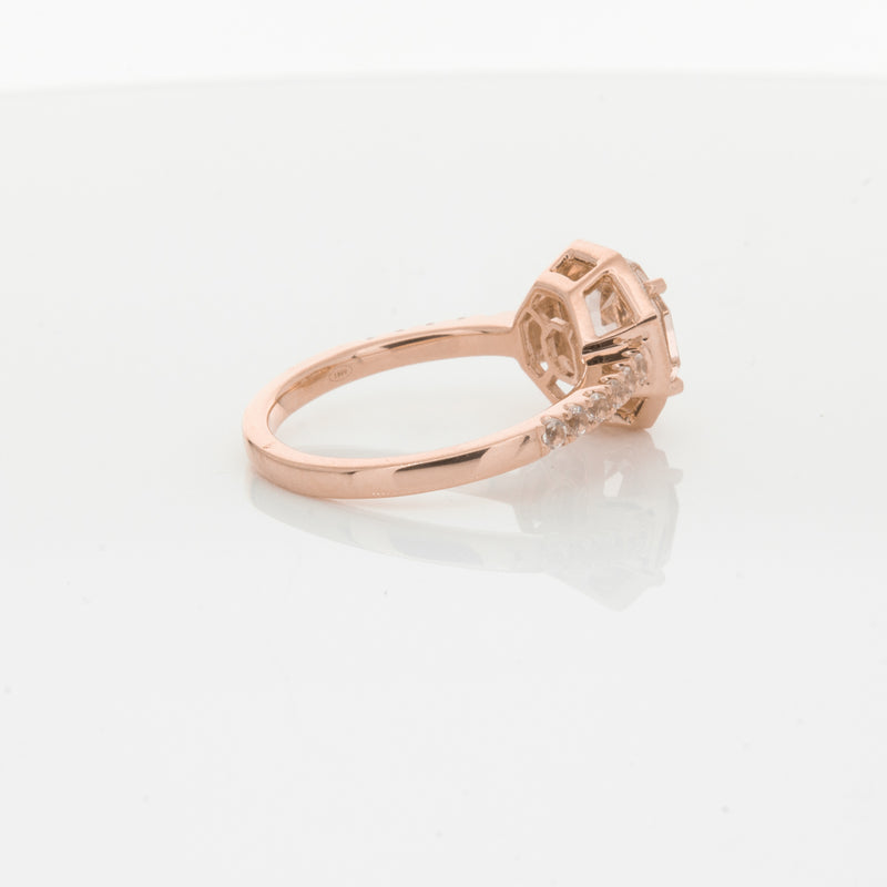 18ct Rose Gold Morganite Octavex Ring-Ring-Walker & Hall