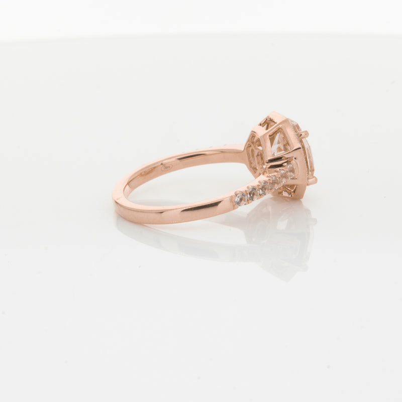 18ct Rose Gold Morganite Octavex Ring-Ring-Walker & Hall