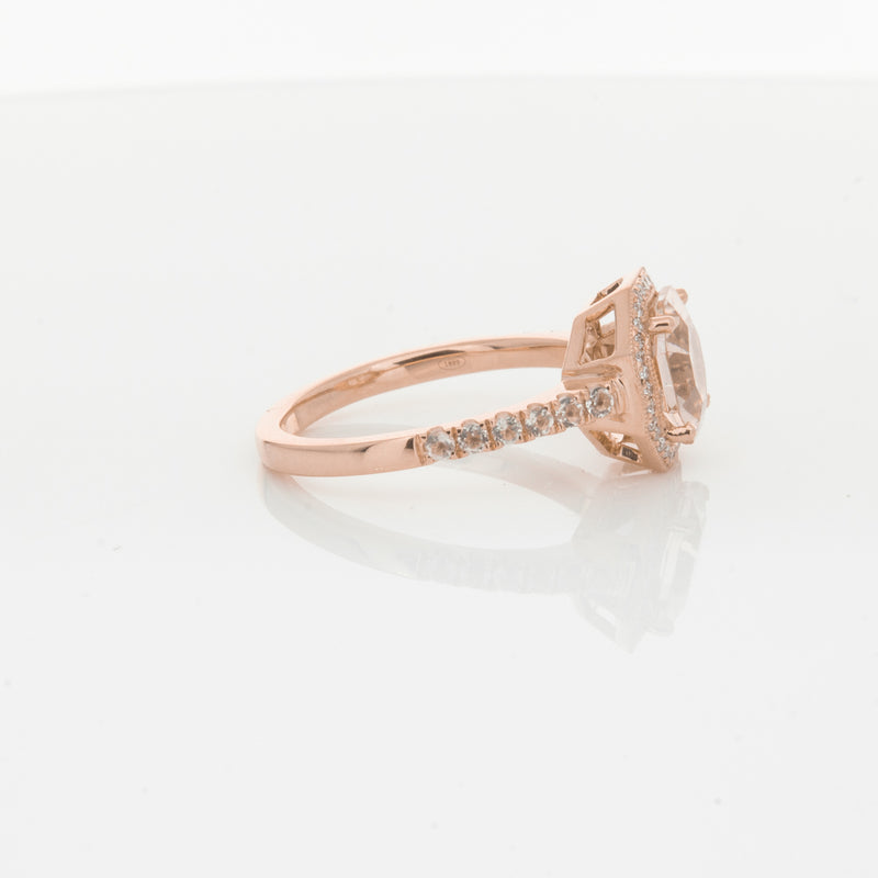 18ct Rose Gold Morganite Octavex Ring-Ring-Walker & Hall