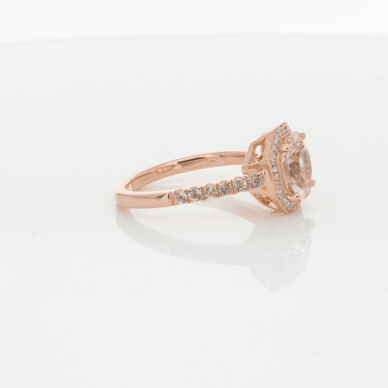 18ct Rose Gold Morganite Octavex Ring-Ring-Walker & Hall