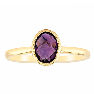9ct Yellow Gold Amethyst Lavender Ring-Ring-Walker & Hall
