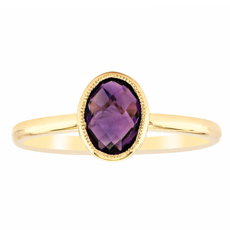 9ct Yellow Gold Amethyst Lavender Ring-Ring-Walker & Hall