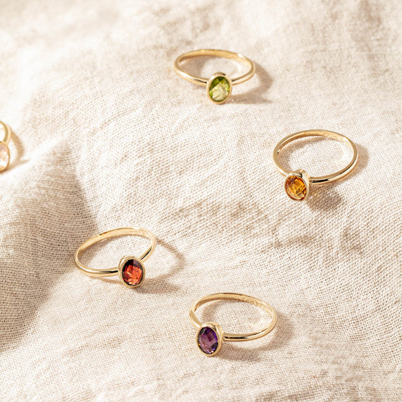 9ct Yellow Gold Peridot Lemongrass Ring-Ring-Walker & Hall