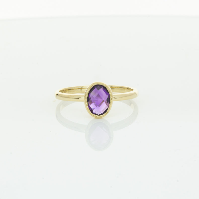 9ct Yellow Gold Amethyst Lavender Ring-Ring-Walker & Hall