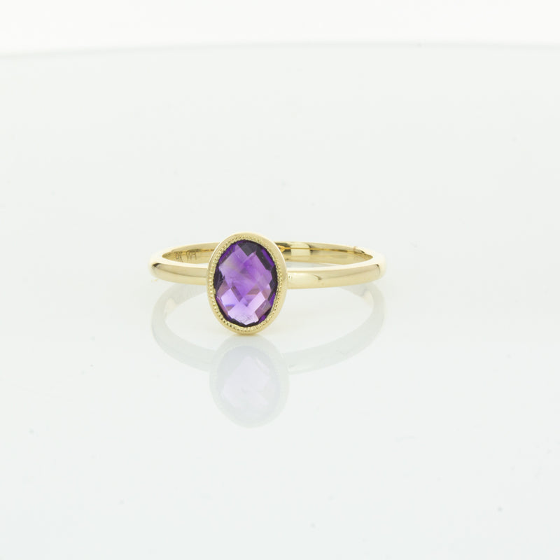 9ct Yellow Gold Amethyst Lavender Ring-Ring-Walker & Hall