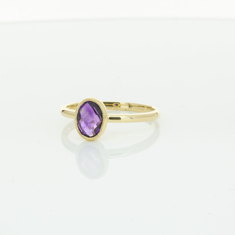 9ct Yellow Gold Amethyst Lavender Ring-Ring-Walker & Hall