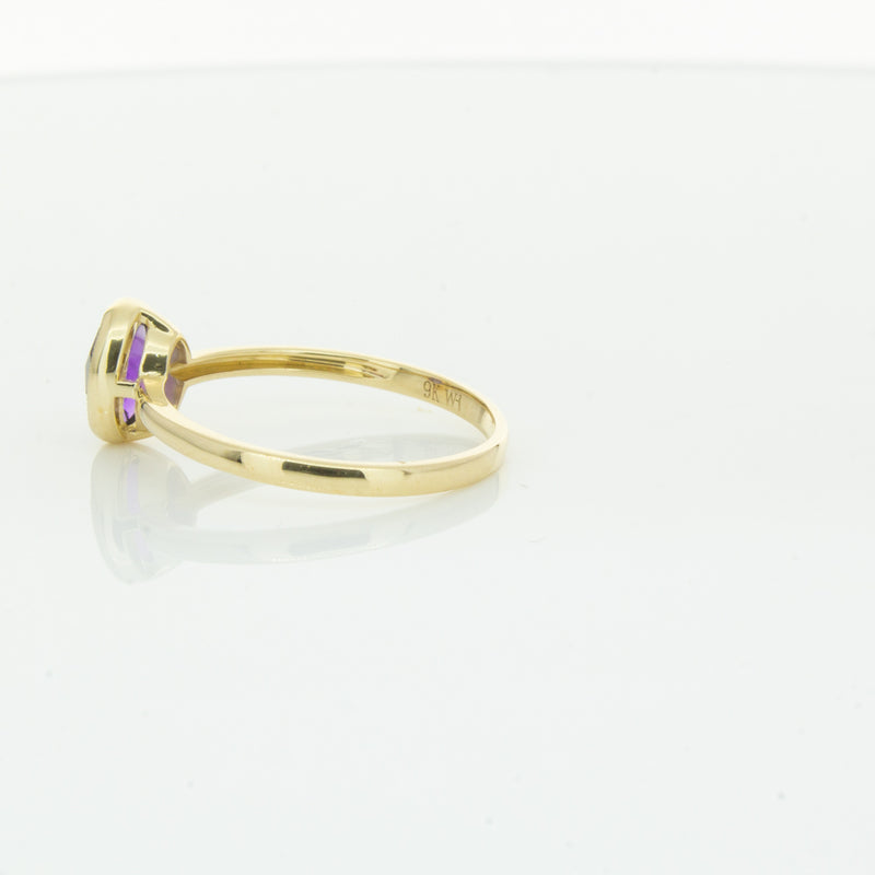 9ct Yellow Gold Amethyst Lavender Ring-Ring-Walker & Hall