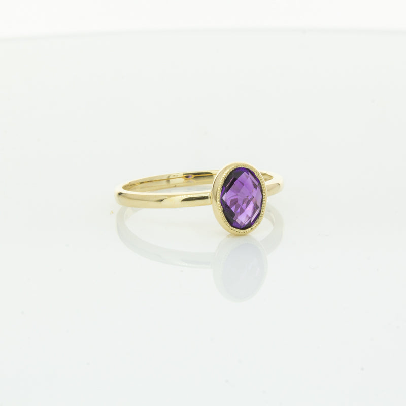 9ct Yellow Gold Amethyst Lavender Ring-Ring-Walker & Hall