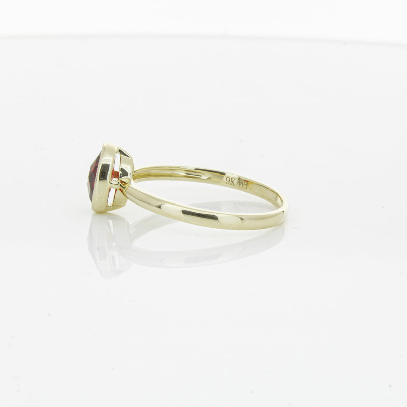 9ct Yellow Gold Garnet Saffron Ring-Ring-Walker & Hall