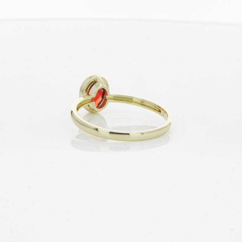 9ct Yellow Gold Garnet Saffron Ring-Ring-Walker & Hall