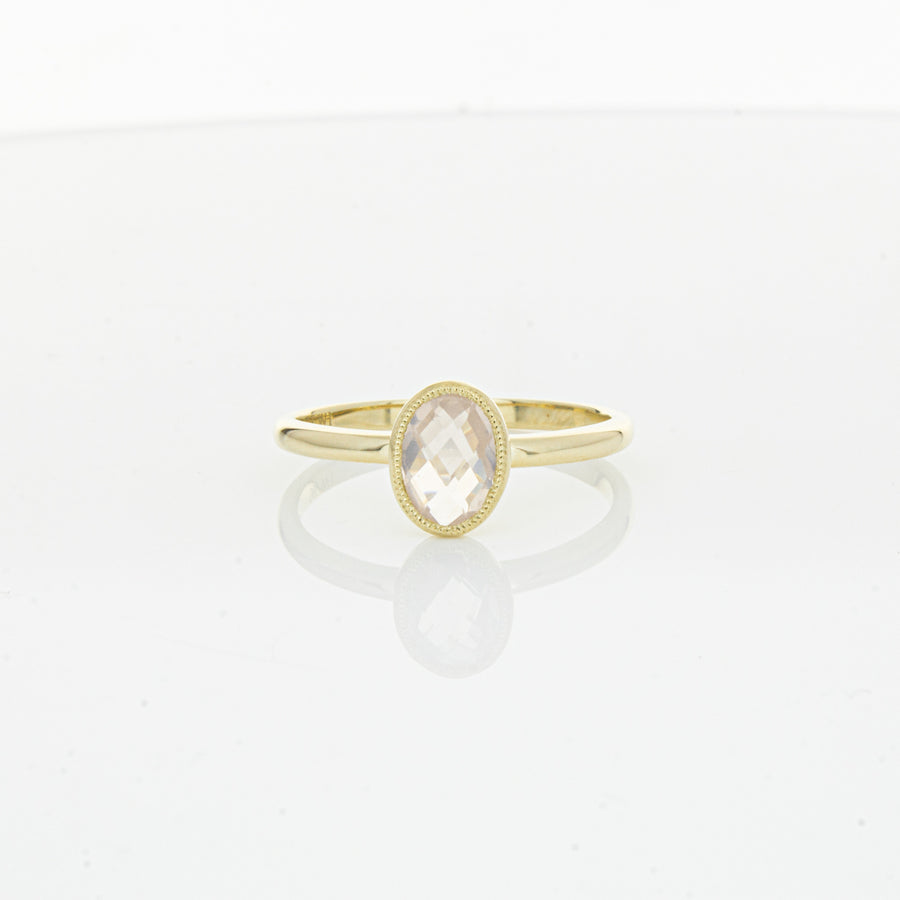9ct Yellow Gold Rose Quartz Rose Hip Ring-Ring-Walker & Hall