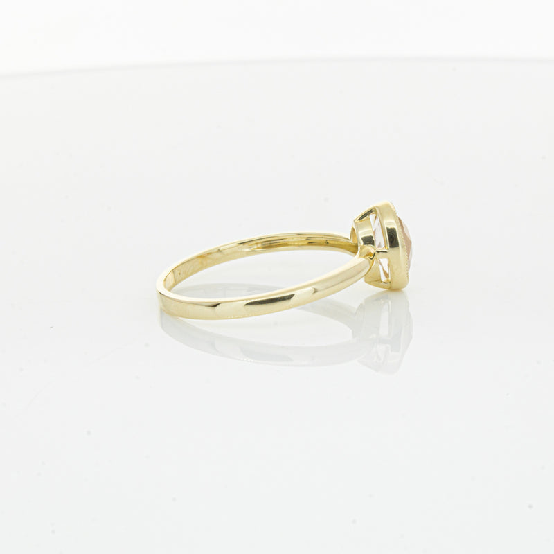 9ct Yellow Gold Rose Quartz Rose Hip Ring-Ring-Walker & Hall