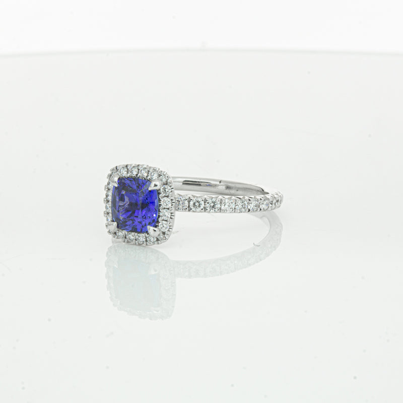 18ct White Gold 1.28ct Sapphire & Diamond Ring-Ring-Walker & Hall