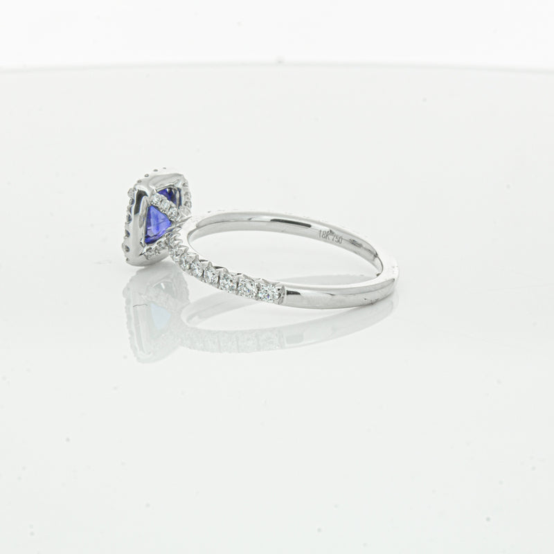 18ct White Gold 1.28ct Sapphire & Diamond Ring-Ring-Walker & Hall