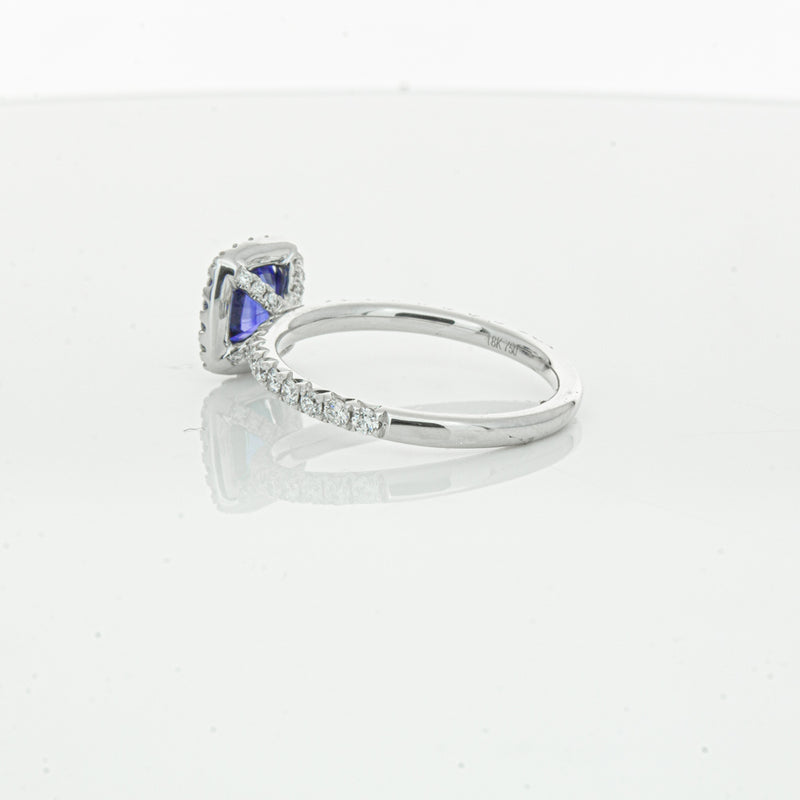 18ct White Gold 1.28ct Sapphire & Diamond Ring-Ring-Walker & Hall